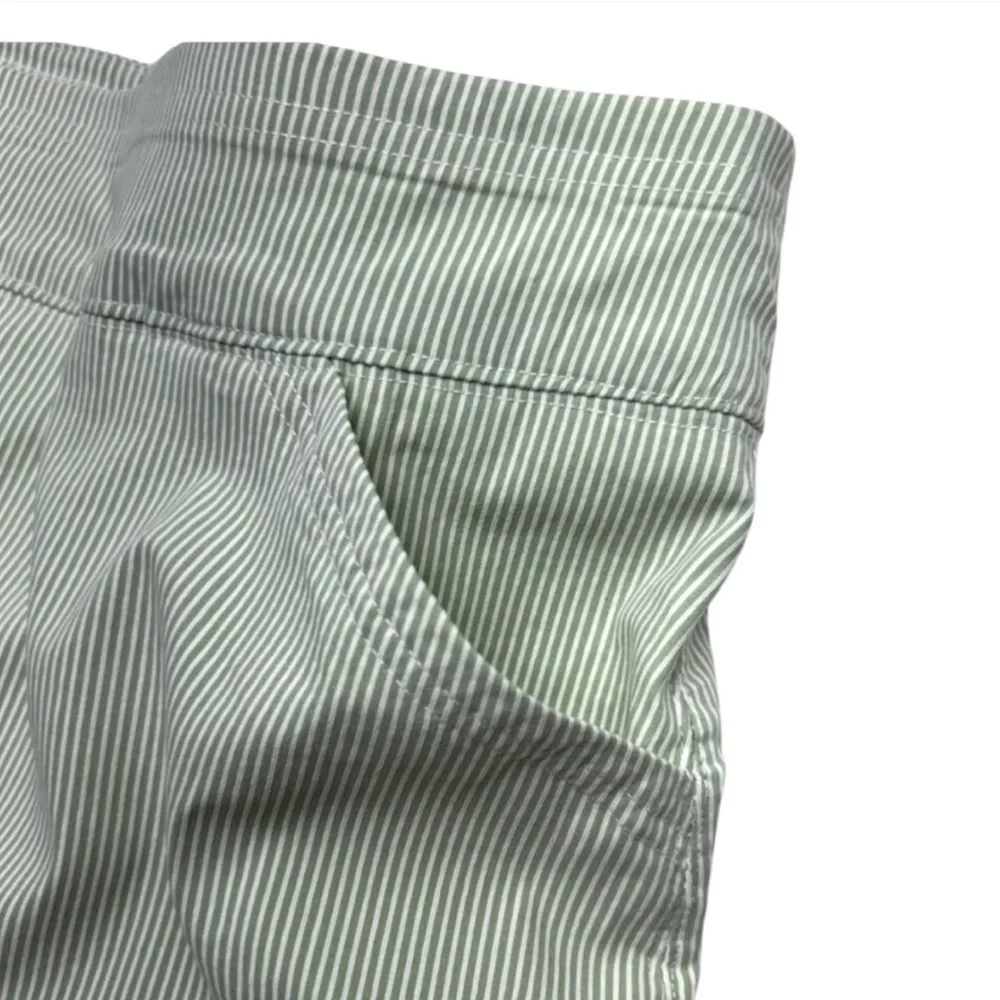 Mario Serrani Italy Green Pinstripe Athletic Skort M Pockets Stretch Mini